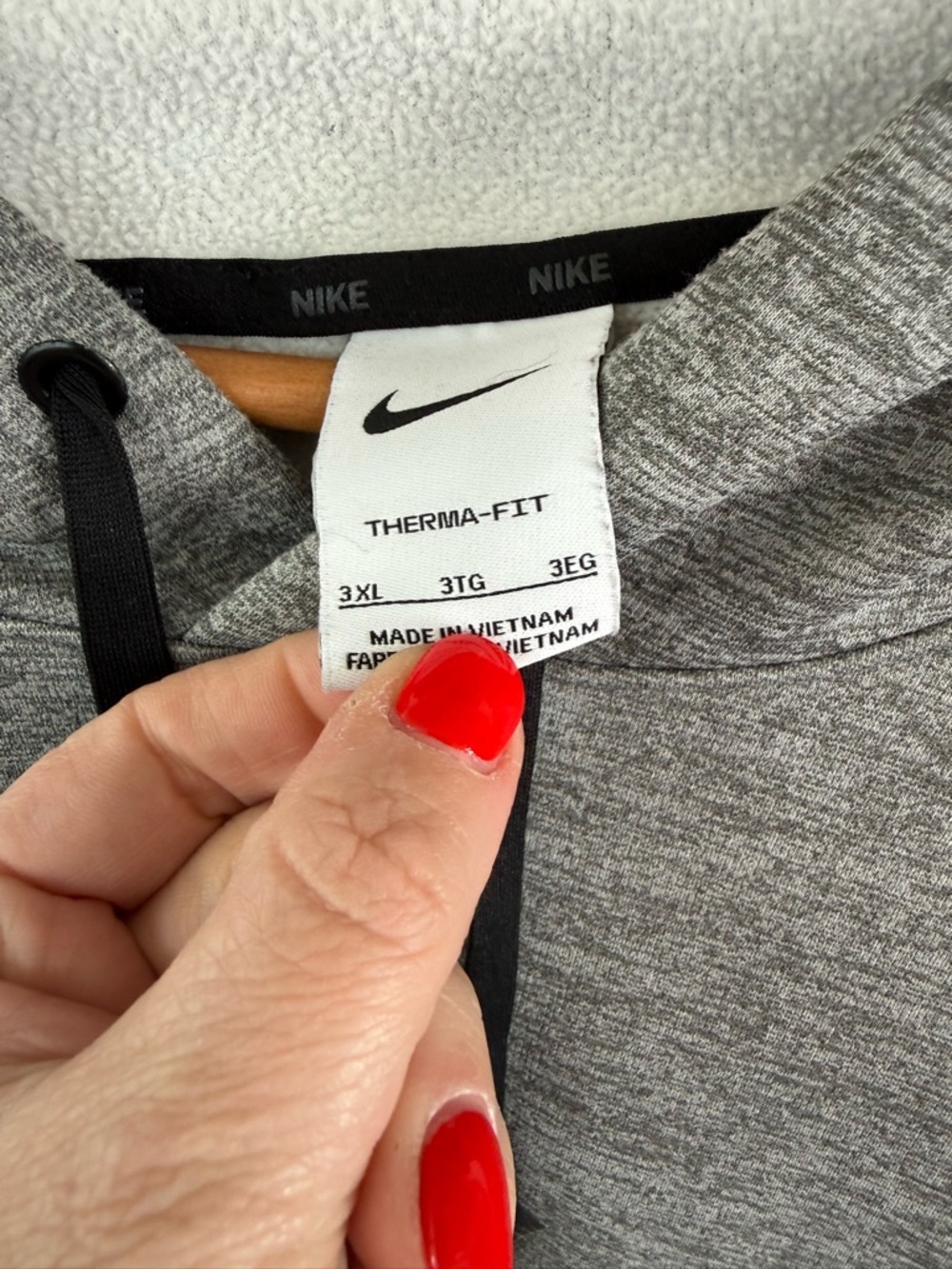 Nike Gray Crewneck Hoodie with Logo - Picture 4 of 7